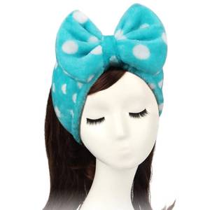 lot 2177 image: Shintop Sweet Super Soft Caroset Polka Dots Wash Cosmetic Headband Hairlace (Dark Blue Polka Dots)