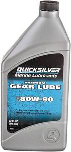 lot 2186 image: Quicksilver by Mercury Marine 80W-90 Premium Gear Lube, Marine Engine, 32 oz.