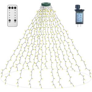 lot 2192 image: Aneeway 400 LED Christmas Tree Lights, 6.6FT x 16 String, Warm White, IndoorOutdoor, LED, Remote Control, Memory & Timing Function