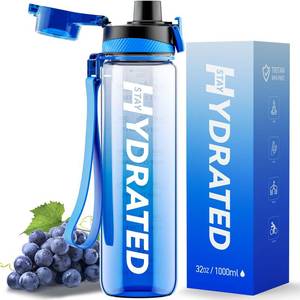 lot 2209 image: Water Bottle, 32 oz Motivational Water Bottles with Time Marker-Tritan & BPA Free, Sports Water Bottle with Time to Drink & Strap, Wide Mouth, Leakproof -Gift for Christmas Gym Fitness & Outdoor