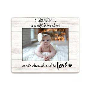 lot 2212 image: Beliran New Grandparent Gifts Picture Frame 5x7, First Time Grandparent Gifts Photo Frame, Grandparents Baby Announcement, A Grandchild is A Gift Wooden Picture Photo Frames for Desk Home Room Decor