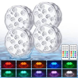lot 2213 image: Creatrek Shower Light with Remote, Battery Operated Lights for Christmas Decor, Submersible LED Lights for Pumpkin, Bathtub, Hot Tub, Party, 4 Pack