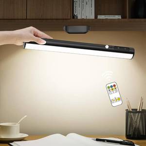 lot 2219 image: Hapfish Motion Sensor LED Light Bar Indoor, Rechargeable Under Cabinet Lighting Wireless, Magnetic Battery Powered Operated Wall Strip Lights with Remote Control for Picture Shelf Kitchen - Black not white