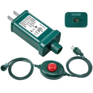 lot 2255 image: Meonum LED Power Supply with 12 inch Plug Foot Switch, UL Listed Transformer Replacement Class 2 Power Supply, 9 Light Modes Low Voltage Transformer US Adapter for Christmas Tree Light (TS-13W29V)