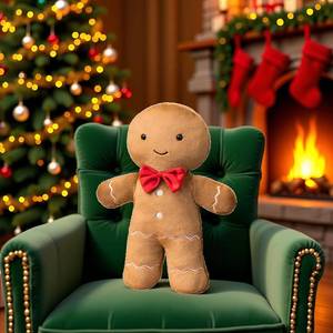 lot 2263 image: Eoieov Christmas Gingerbread Man Pillows Plush Stuffed Christmas Shape Throw Pillow for Home Decor Sofa Bed Cute Party Ginger Decor Cushion,Man,14.7