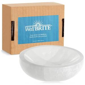 lot 2264 image: Wellbrite IMPRESA 4-Inch Selenite Charging Bowl for Cleansing, Recharging Crystals and Healing Stones, Meditation, Spiritual Awareness, Positive Energy, Witchcraft Supplies, Home Decor - Selenite Bowl