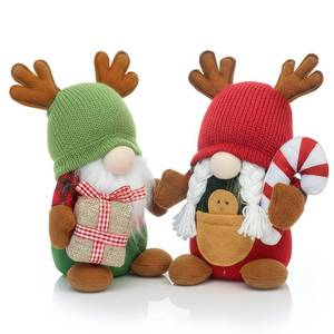 lot 2265 image: YOMEIA 2PCS Christmas Gnomes Plush Decorations, Set of 2 �� Scandinavian Tomte Elf Gnomes with Gift & Candy Cane, Swedish Nordic Holiday Home Decor for Xmas