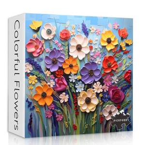 lot 2294 image: Colorful Flower Puzzles for Adults, Mosaic Plant Floral Puzzle Art, Spring Flower Garden Jigsaw Puzzles 1000 Pieces Painting