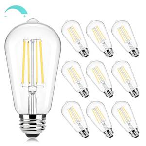lot 3241 image: Brightever Edison Bulbs 60W Equivalent, 4000K Cool White Dimmable LED Light Bulb, 7W, 850LM Vintage E26 Light Bulb, 90CRI, ST58 Clear Glass Antique Decor LED Filament Bulbs for Bedroom, 10 Pack