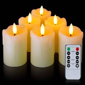 lot 3249 image: Missing one - Homemory Flameless Votive Candles with Timer Remote,2 x 3 Real Wax, Realistic Black Wick Battery Operated Pillar Candles, 6 Pack for Wedding, Party and Holiday Decoration
