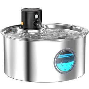 lot 3265 image: Cat Water Fountain Wireless Cordless Cat Fountain Battery Operated - Stainless Steel Pet Water Fountain Rechargeable - 108oz3.2L Automatic Cats Fountains for Drinking with Motion Sensor - Cats & Dog