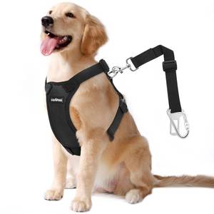 lot 3270 image: VavoPaw Dog Seat Belt, Safety Vest Dog Car Harness with Adjustable Buckle Dog Seat Belt for Vehicle Nylon Pet Safety Seat Belts Heavy Duty(XXL, Black)