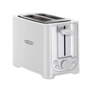 lot 3278 image: BELLA 2 Slice Toaster with Auto Shut Off - Extra Wide Slots & Removable Crumb Tray and Cancel, Defrost & Reheat Function - Toast Bread, Bagel & Waffle, White