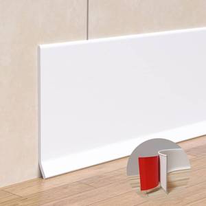 lot 3282 image: Risunpet Peel and Stick Baseboard Trim, 4 Inch Rubber Baseboard Vinyl Wall Base, Flexible Baseboard Molding Trim, Adhesive Baseboard Trim Rubber Cove Base(20Ft, White)