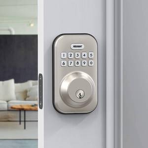 lot 4133 image: MASOANT Keypad Deadbolt Lock Electronic Keyless Front Door Auto Lock Easy Installation Digital Code Anti-Peeping Password Weatherproofing Brushed Nickel