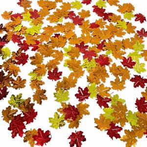 lot 4140 image: WEIKA Fall Maple Leaf Confetti, Thanksgiving Metallic Foil Confetti Autumn Colors Party Decorations Leaves Sequins Table Scatter Centerpiece Sprinkles for Fall Party Supplies Decor