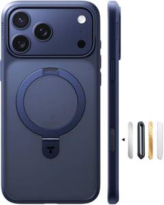 lot 4142 image: TORRAS for iPhone 17 Pro Max Case with Stand, Compatible with MagSafe, 4X Military Grade Protection, Camera Control Button Translucent Slim Phone Case for iPhone 17 Pro Max 6.9, Deep Blue