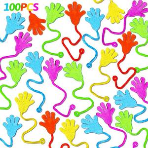 lot 4149 image: 100PCS Glitter Sticky Hands Party Favors for Kids 4-8 8-12 Birthday Supplies Christmas Goodie Bag Stuffers Classroom Treasure Box Carnival Prizes Bulk Treat Trinkets Pinata Stuff Mini Stretchy Toys