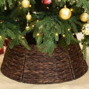 lot 5898 image: YoleShy 26 Christmas Tree Collar Hand-Woven Natural Water Hyacinth Base Cover Beautiful Basket Xmas Tree Decor (Brown)