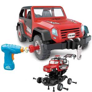 lot 5901 image: FYD 2in1 Take Apart Jeep Car STEM Learning Assembly Playset with Functional Battery-Powered Drill - Early Childhood Developmental Skills Construction Toy for Boys Kids Aged 3 and up