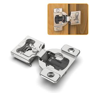 lot 5908 image: Chibery 50 Pack 14 Small Overlay 4D Concealed Hinges for Face Frame Door, Soft Close OnOff Switch, Self Closing, 105° Open Angle Concealed Stainless Steel Hinges for Framed Cabinet, Satin Nickel