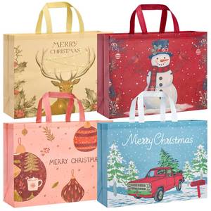 lot 5909 image: STYPOP 12 Pack 20 Extra Large Christmas Gift Bags, Reusable Jumbo Christmas Tote Bags with Handles, Perfect for Xmas Gift WrapParty Favor Supplies, 20 � 15.7 � 7