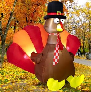 lot 5914 image: Sizonjoy Inflatable Turkey Decorations,6 Ft Thanksgiving Inflatables Outdoor Decorations with Built-in LED Lights & Fan Outdoor Thanksgiving Decor