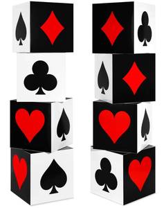 lot 5917 image: Zhanmai 8 Pcs Casino Party Decorations Las Vegas Game Night Party Supplies Large Poker Favor Goodie Boxes Bulk for Birthday Centerpieces 12 Inch