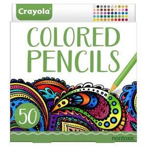 lot 6045 image: Crayola Colored Pencils For Adults (50ct), Colored Pencil Set for Adult Coloring Books, Coloring Set, Gift for Teens & Adults Amazon Exclusive incomplete