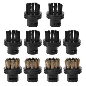 lot 6049 image: Waitbird 10 Pack Steam Cleaner Brush Heads, Compatible Steam Cleaner, Replacement Parts Accessories Cleaning Brush Head for Hard Surface (6 Pack Nylon Brushes  4 Pack Brass Brushes)