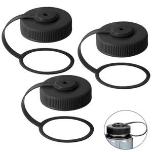lot 6060 image: TonGass (3-Pack, Black) Water Bottle Lid Compatible with 32oz Wide Mouth Water Bottles Replacement Cap for 63mm Mouth Waters Bottles Lid Replacement Waters Bottle Cap
