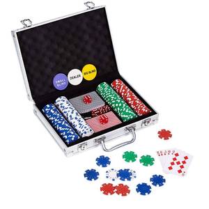 lot 6084 image: LOCKYOUNG Poker Chips Set, 200PCS300PCS Poker Chips Set Texas Holdem Blackjack Gambling Chips Aluminum Case