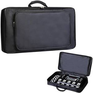 lot 6095 image: Guitar Effects Pedal Board Carry Bag, Guitar Portable Gig Bag Effects Pedal Case for Micro Controllers, Keyboards, and Multi-Effects Pedals, Carrying Bag Large Capacity Pocket Ideal for Guitar Lover