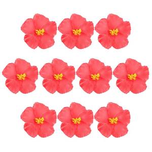 lot 6108 image: HOMSFOU 10pcs Artificial Hibiscus Flowers Hawaiian Faux Hibiscus Flowers Tropical Faux Floral Heads for Hawaii Luau Party Summer Party Hair Decor Wedding and Photography Props (Red)