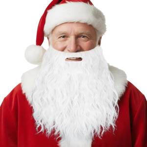 lot 6120 image: Yan Dream Men Long Curly White Fake Beard with Elastic Band Novelty Costume Facial Hair Cosplay Party Beards and Mustache