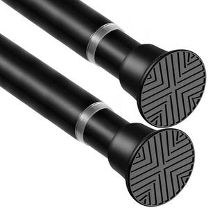 lot 6122 image: WEIXINHAI 2 Pack Black Spring Tension Curtain Rods 23-46 Inch Adjustable Expandable Spring Loaded Curtain Rods No Drilling Suitable for Small Short Tension Rods 23-34 Inch Doors, Windows, Closet