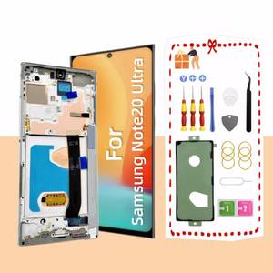 lot 6126 image: LNONLS OLED for Samsung Galaxy Note20 Ultra 5G LCD Display Screen Assembly Replacement for Samsung Note 20 Ultra Touch Digitizer Screen with Frame Toolkits N985U N986U (Silver)