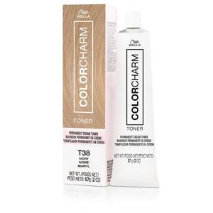 lot 6130 image: COLORCHARM Permanent Cream Toner  Neutralize Brass  Free of Animal-Derived Ingredients, Parabens & Gluten Free  T38 Ivory  2 oz