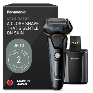 lot 6139 image: Panasonic Electric Razor for Men, Electric Shaver for Men, ARC5 with Premium Automatic Cleaning and Charging Station, Wet Dry Shaver, Cordless Razor, with Pop-Up Trimmer ES-LV97-K, Black