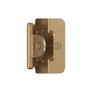 lot 6141 image: Amerock BPR8704CZ  Cabinet Hinge  12 in (13 mm) Overlay Double Demountable  Champagne Bronze  Kitchen Cabinet Door Hinge  1 Pair2 Pack  Functional Hardware