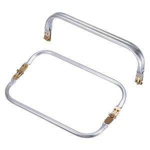 lot 6147 image: uxcell Metal Purse Frame 2Pcs, 10 Rectangle Lock Frame Kiss Lock Clasp Bag Frame Hardware Replacements for DIY Purse Handle Bag Making Sewing Craft Carpet
