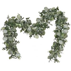 lot 6148 image: Dolicer 2 Packs 6FT Artificial Eucalyptus Garland, Faux Greenery Garland Hanging Fake Silver Dollar Eucalyptus Leaves Vines for Wedding Backdrop Arch Table Wall Party Home Decor