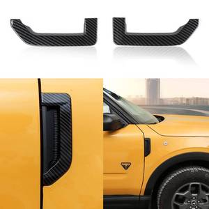 lot 8069 image: HTHE Hood Vents Cover Car Fender Side Vents Side Fender Vent Outlet Decoration Trim for Ford Bronco Sports 2021 2022(2pcsSet,Carbon Fiber Black)