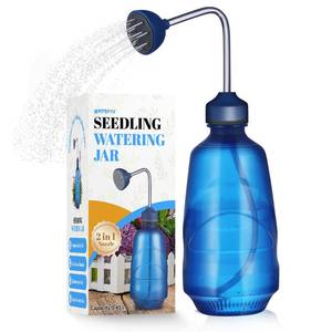 lot 8081 image: XMPBFYH Watering Can 450ML,Succulent Watering Bottle Plant Flower Squeeze Bottle Plastic Bend Mouth Safety Wash Bottle 2 In 1 Spray Head Functionality