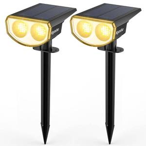 lot 8089 image: Kyosho Solar Spot Lights Outdoor Warm White, 38 LEDs Solar Landscape Lights IP67 Waterproof, 2-in-1 Outdoor Spotlights Garden Wall Lights with 3 Modes for Tree, Yard, Patio