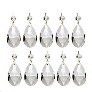 lot 8099 image: AHIER 10Pcs Clear Crystal Teardrop Chandelier Prism Pendants Shiny Glass Crystals Beads for Light Lamp, Jewelry Making. (Teardrop)