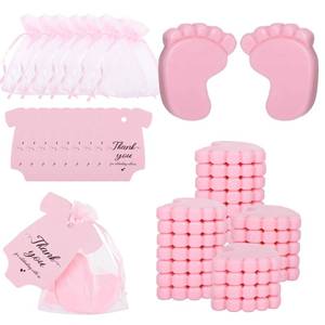 lot 8106 image: 30 Sets Baby Shower Favors,Baby Feet Scented Soap Party Favors for Guests Gifts,Scented Soap with Organza Bags and Thanks Tags,Wedding Return Gifts Gender Reveal Prizes Babys Shower Souvenirs (Pink)