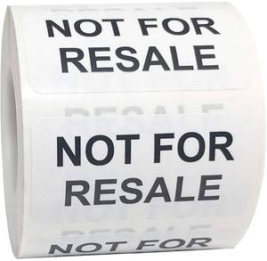 lot 8107 image: Not for Resale Labels 1 x 2 Inch 500 Total Adhesive Stickers On A Roll