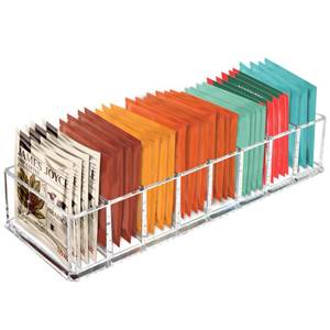 lot 8109 image: Tasybox Tea Bag Organizer, Clear Acrylic Tea Bag Holder, Tea Packet Storage for Drawer, Pantry, Kitchen, Cabinet, Countertop, 1 Pack