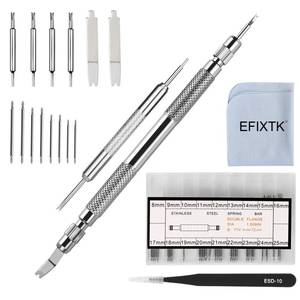 lot 8112 image: EFIXTK Spring Bar Tool Set with Extra 6 Tips Pins for Watch Wrist Bands Strap Removal Repair Fix Kit,72PCS Extra Watch Pins